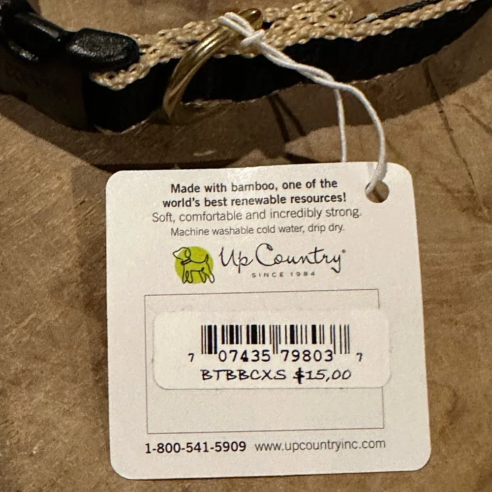 UP COUNTRY dogs Green Market Bamboo Collection Two Collars and Two Leashes